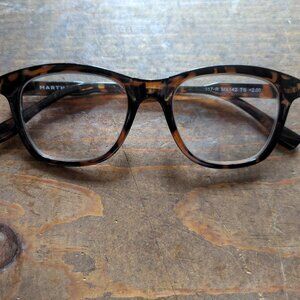 Martha Stewart MX142 Dark Tortoise +2.00 Magnification Reading Glasses